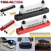 Bus Bar Terminal Block 6 Way Bus Bar Terminal Block 300V AC/48V DC 130A AC/150A DC Power Distribution Bus Bar Distribution Block Bus Bar