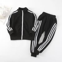 2023 New Fashion Striped Casual Boys Sweatshirt Coats Sweatpant Sets School Kids Tracksuit Pant Jogger Set For 3 5 6 8 10 Years