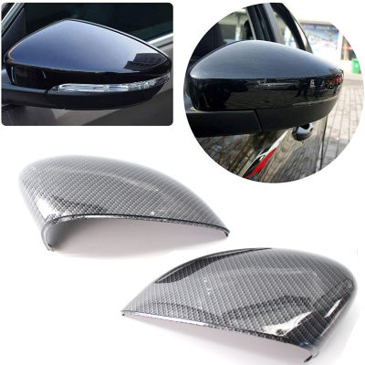 Carbon Fiber Gloss Black Side Wing Door Rearview Mirror Cover Caps For Ford Fiesta MK7 2008-2017