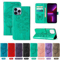 iPhone 13 Pro Case, WindCase Butterfly PU Leather Flip Wallet Card Slots with Hand Strap, Stand Cover for iPhone 13 Pro