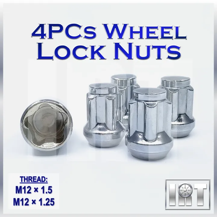 Lock Nut Locking Lug Wheel Tyre AntiTheft Tire Tayar Kereta M12x1.5 M12x1.25 Thread Hilux Vigo