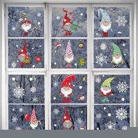 【cw】 594CWindow Glass Electrostatic StickerClausGnome Decals 【hot】