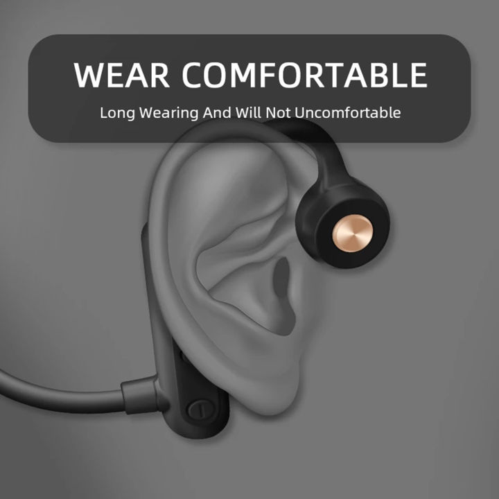 ipx5นำเสียงผ่านกระดูกเบ็ดหูฟังแบบไร้สายชุดหูฟัง5-0บลูทูธแนวกีฬา3d-กันน้ำสำหรับโทรศัพท์มือถือ