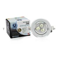 IWACHI โคมไฟ ดาวไลท์ ดาวน์ไลท์ฝังฝ้า Downlight LED 3w แสงเดย์ไลท์ Daylight แสงสีขาว