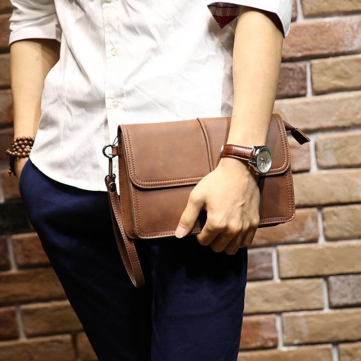 Ready Stock!! Men Clutch Bag Mens PU Hand carry Clutch Bag Long Wallet Beg  tangan lelaki