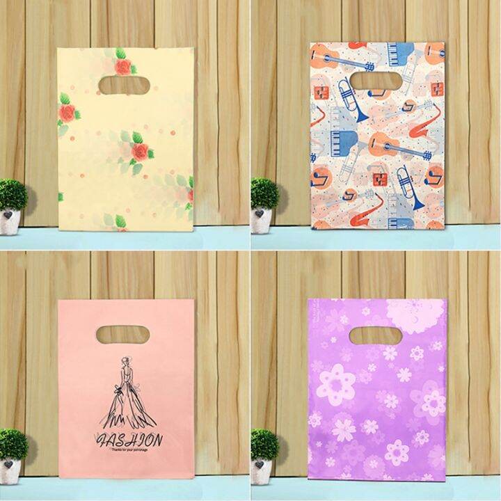 50pcs-15x20cm-20x30cm-small-jewelry-bag-cute-pattern-plastic-bag-with-handle-gift-bags-candy-cookie-party-favor-packaging-bag