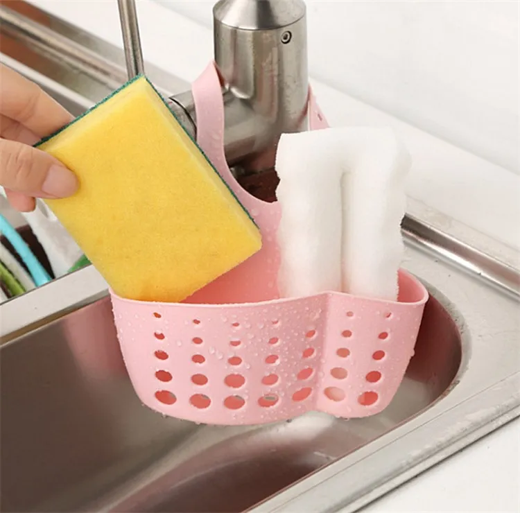 Kitchen Sink Caddy Sponge Holder Hang Basket for Scrubber Dish Brush Kitchen  Accessories Organizer 