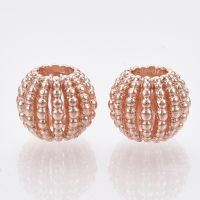 5 pc Alloy European Beads Large Hole Beads Rondelle Hollow Rose Gold 12x10mm Hole: 5mm