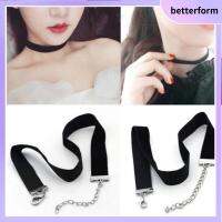 BETTERFORM เครื่องประดับงบ สง่างาม ย้อนยุค กอธิค โชคเกอร์กำมะหยี่ ริบบิ้นสีดำ สร้อยคอ