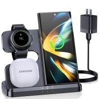 3 in 1 Wireless Charger Stand Samsung S22 S21 S20 S10 Ultra Note Galaxy Watch 5 4 Active Bud Fast Charging Base Station