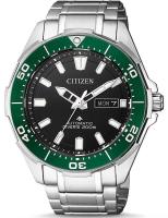 นาฬิกาข้อมือผู้ชาย Citizen Promaster Marine Automatic Mechanical Diver 200M รุ่น NY0071-81E หน้าดำขอบเขียว NY0070-83Eหน้าปัดและขอบดำ ขนาดตัวเรือน 43.5 มม.Super-Titanium