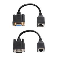 ABWGA Professional Male/Female To Female LAN CAT5 CAT6 Plug and Play VGA To RJ45 VGA Extender Network Cable Adapter Ethernet Port