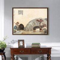 Qi Baishi ห้องโดยสารภูเขาหินภาพจิตรกรรมจีนศิลปะบนผนังขนาดใหญ่ศิลปะบนผนังกรอบศิลปะผนังศิลปะบนผนังศิลปะบนผืนผ้าใบสำหรับติดกำแพงผ้าใบขนาดใหญ่ M4911 1ชิ้นหรือกรอบไม้ด้านใน (หรือกรอบสีดำอะลูมินัมอัลลอย)