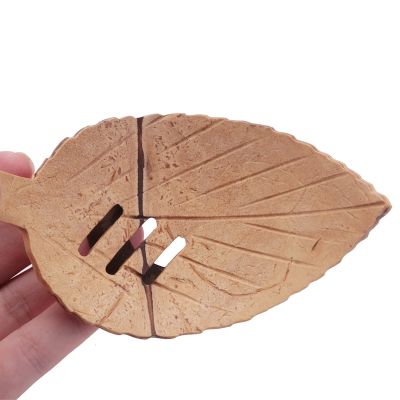 1PC Creative Handmade Natural Wooden Bathroom Soap Dish Box Container Kitchen Tub Storage Cup Rack Soap Holder leaf