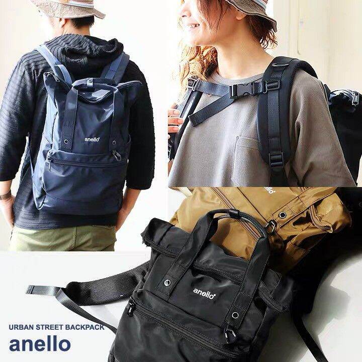 ลดแรง-กระเป๋า-anello-urban-street-nylon-backpack-at-b168-มีป้ายกันปลอม