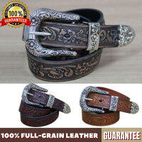เข็มขัดหนังวัวแท้ 100% Cowhide Vintage British Cowboy Waistband