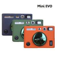 เคสซิลิโคนสำหรับ Fujifilm Instax Mini EVO กันฝุ่นฝาครอบกล้องกระจกเทมเปอร์ป้องกันหน้าจอสำหรับ Mini EVO