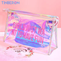 TINBERON กระเป๋าเครื่องสำอาง PVC ใส Travel Organizer กระเป๋าแต่งหน้าใส Beautician Storage Bag Beauty Case Toiletry Bag Wash Bag