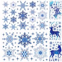 【LZ】✻♠▨  Christmas Decoration Elk Snowflake Sticker Merry Christmas Glass Stickers Ornaments Home Xmas Party Decor Navidad 2022