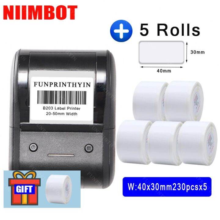 6 Niimbot Label Maker B203 Portable Handheld Thermal Printer Mini