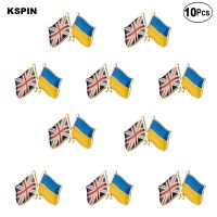 United Kingdom Ukraine Flag Lapel Pin Flag badge Brooch Pins Badges 10Pcs a Lot Fashion Brooches Pins