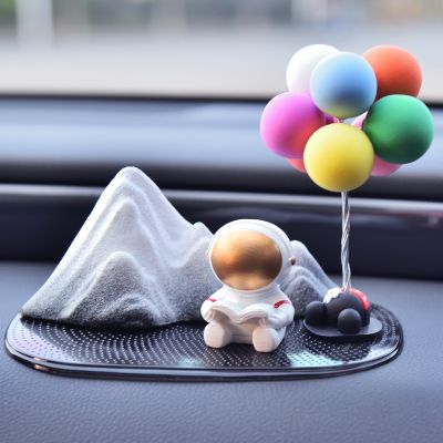 Astronauts in-car creative furnishing articles snow mountain car decoration interior automotive supplies car instrument panel accessories personality