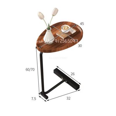 Simple modern wrought iron lazy sofa corner table bedside reading oval solid wood coffee table mesas طاولة قهوة