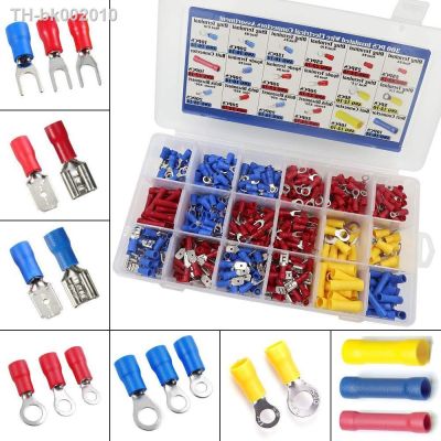 ♠ 300 PCS Insulated Wire Electrical Connectors - Butt Ring Spade Quick Disconnect - Crimp Terminals Connectors Assortment Kit