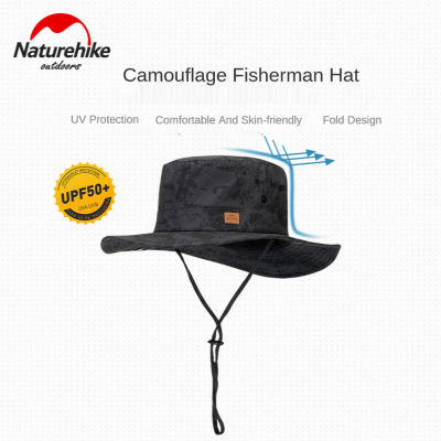 [hot]Naturehike Folding Camouflage Fishermans Hat Breathable Sunscreen Hat Outdoor Light Portable Fishing Cap With Big Eaves UPF50+
