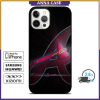 Atlanta Braves Phone Case for iPhone 14 Pro Max / iPhone 13 Pro Max / iPhone 12 Pro Max / XS Max / Samsung Galaxy Note 10 Plus / S22 Ultra / S21 Plus Anti-fall Protective Case Cover