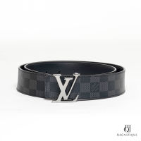 LOUIS VUITTON BELT 90 BLACK DAMIER GRAPHITE CANVAS SHW