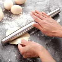 Stainless steel rolling pin ไม้นวดแป้งสแตนเลส ยาว 32 cm.