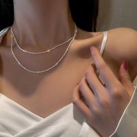 ❈ Popular Sparkling Necklace For Women Clavicle Chain Choker Silver Color Fashion Jewelry Wedding Party Birthday Gift