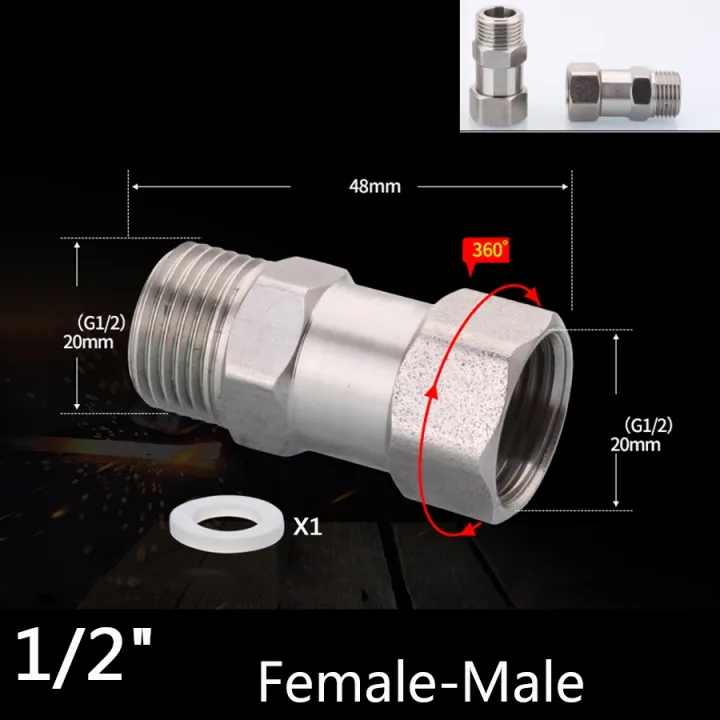 304-stainless-steel-movable-joint-1-2-bsp-female-male-thread-tee-type-elbow-butt-joint-adapter-adapter-coupler-plumbing-fittings