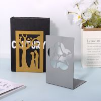 Stylish Premium Metal Bookends Creative Hollow-out Art Landmark Book Stands Creative Gift Non-Slip Bookends Book Support