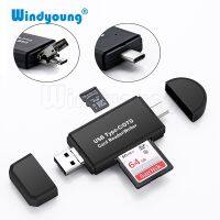 Type C dan Micro USB USB 3 In 1 OTG Card Reader Kecepatan Tinggi USB2.0 Universal OTG TF /SD untuk Android Ekstensi Komputer Header