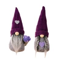 Christmas Faceless Purple Knitted Hat Old Man Doll Chrismas Decoration Hanging Ornaments Home Tree Party Decorations