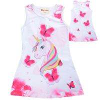 2020  Grils Dress Summer Butterfly Unicorn Print Baby Girls Dresses Party Princess Dress Sleeveless Birthday Christmas Gift Clot  by Hs2023