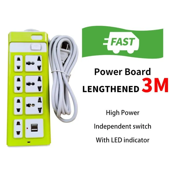 COD POWER SOCKET EXTENSION Cord Board with USB MOVEABLE MULTI FUNCTION