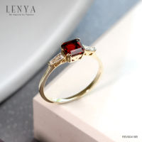 Lenya Jewelry  แหวนเงินแท้ ชุบพิงค์โกลด์ ประดับพลอยอเมทิสต์ (Amethyst) และ CZ (Cubic Zirconia) เสริมบุคลิกความมั่นใจ เสริมให้มีสติ