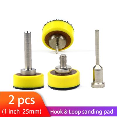 2pcs 1 Inch 25mm Back-up Sanding Pad 2.35mm Shank or M6 Thread 3mm Shank for Hook and Loop Sanding Discs for Dremel Accessories Cleaning Tools