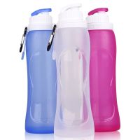 【CC】﹍▦✕  Collapsible Bottle Outdoor Kettle Silicone Folding Telescopic Leak Proof And Dustproof 500ml