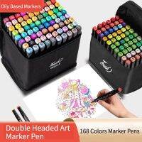 เครื่องเขียนสองหัวสี12-100 Set Pulpen สำหรับวาดภาพสเก็ตช์สีน้ำมันอุปกรณ์เครื่องเขียนของมังงะกราฟฟิตี