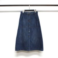 【CC】㍿☊○  2023 and New Mid-length Denim Waist A-line Single-breasted Skirt