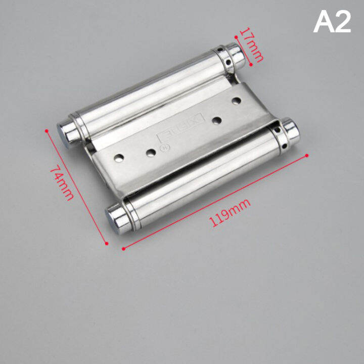 NEW 1pc Double open spring hinge Stainless steel two way free door