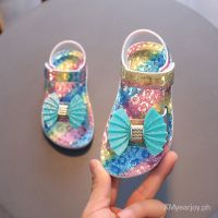 ∋ Childrens Sandals Summer New Fashion Soft Bottom Non-Slip Korean Princess Primary School Student Leather Sandals Bow