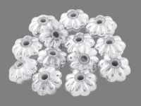 Beethoven 200pcs Silver Plating Acrylic Spacer Beads Flower Silver Color 6mm 3mm thick hole: 1mm Jewelry Making DIY