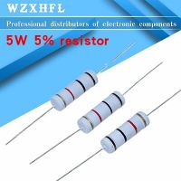 10ชิ้น5W คาร์บอนตัวต้านทานแบบฟิล์ม1r ~ 1เมตร2.2r 10r 22r 47r 51r 100r 470r 150r 1K 4.7K 10K 47K 22โอห์ม47 51 100 150 470