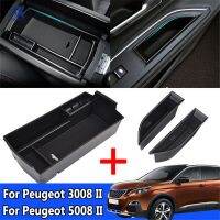 กล่องเก็บของที่เท้าแขนในรถสำหรับเปอโยต์3008 3008GT 5008 2017-2020คอนโซลกลางกล่องเก็บของการจัดเก็บ