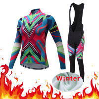 Winter Thermal Fleece Women Cycling Jersey Set Bike Clothing Bicycle Clothes Suit Triathlon Uniform Kit Maillot Dress Skinsuit